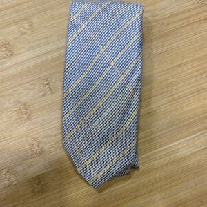 Vintage Polo Ralph Lauren Tie 100 % Silk Blue Yellow Plaid Hand Made 3"x55"